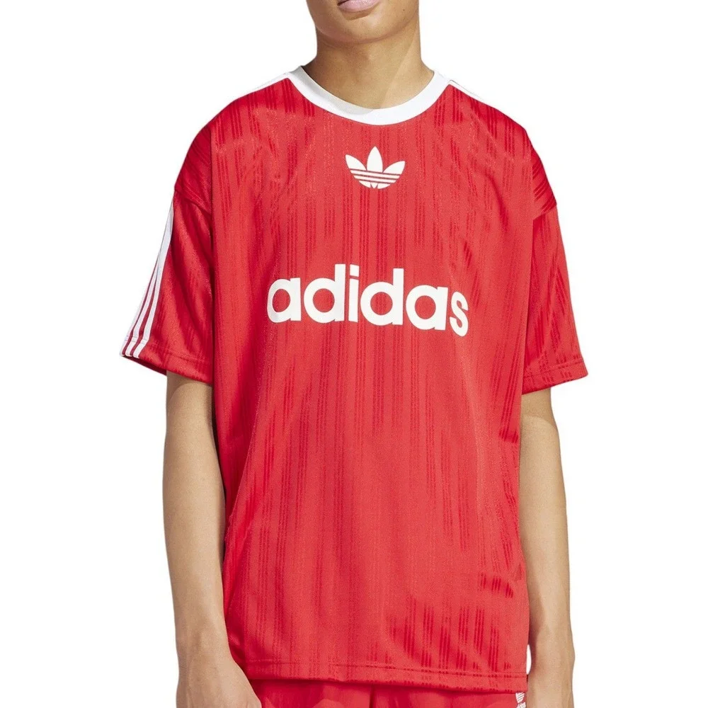 NEW MEN'S ADIDAS ORIGINALS TREFOIL POLY TEE SHIRT SIZE Large RED IM9458‎ Scarlet